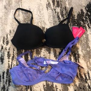 Black and purple bras size 34c